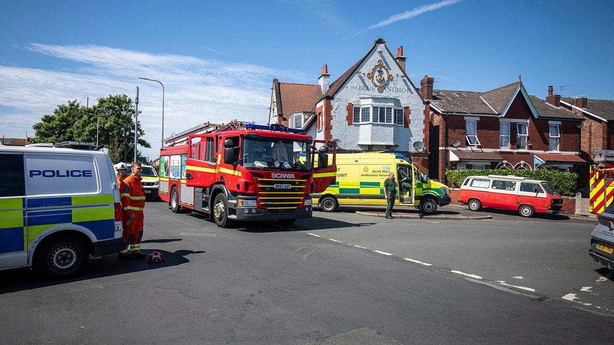 Emergency responders in Southport, England