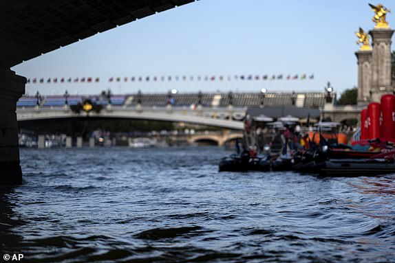 The Seine River at the site of the triathlon events.