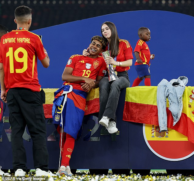 Spain's wonderkid Lamine Yamal showcased his relationship with his girlfriend after their Euro 2024 win.