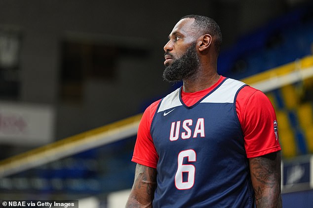 Some sporting legends, including LeBron James (pictured), were also featured in the advert