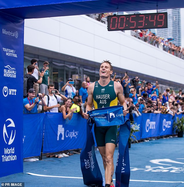 Matt Hauser comments on swimming in the Seine despite weather conditions