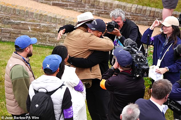 Schauffele was seen embracing his father, Stefan, after winning at Royal Troon last week, a former decathlete