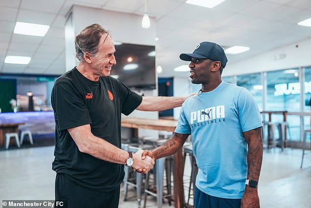 Franco Baresi and Shaun Wright-Phillips visited a session held at Sofive Meadowlands