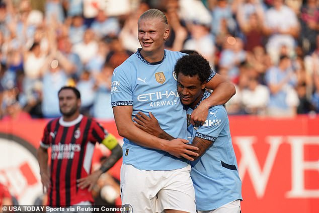 Erling Haaland scored in the first half after teammate Oscar Bobb found him in the box