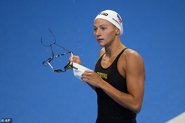 Czech swimmer Barbora Seemanova finished second, but viewers were puzzled by the names of her competitors displayed on TV