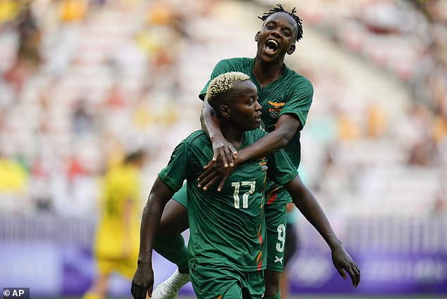 Zambia's Racheal Kundananji (front) and Barbra Banda (not pictured) punched holes in the Matildas defence at will in the first half