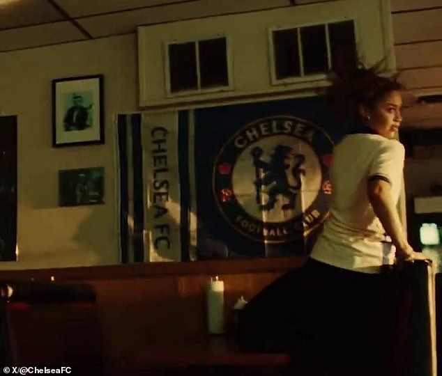The clip includes a woman dancing in the new kit at a San Jose diner