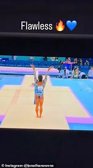 Jonathan Owens expressed his support for his wife, Simone Biles, following her vault routine