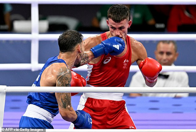 The Australian athlete was eliminated from the men's boxing competition in the round of 16
