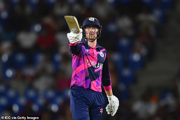 Brandon McMullen hails a fine half-century during Scotland's fine display against Australia