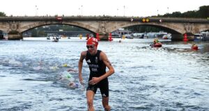 Beth Potter seals bronze medal in the women’s triathlon after the event was given the green light amid concerns over the water quality in the Seine