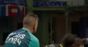 Brazil trainer goes viral for stealing a chair meant for injured fencer Nathalie Moellhausen – who was competing in Olympics with a TUMOR on her coccyx