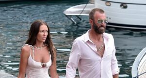 Dustin Johnson and stunning wife Paulina Gretzky kiss in front of a yacht on romantic Italy vacation – after WAG shared VERY revealing Instagram pic