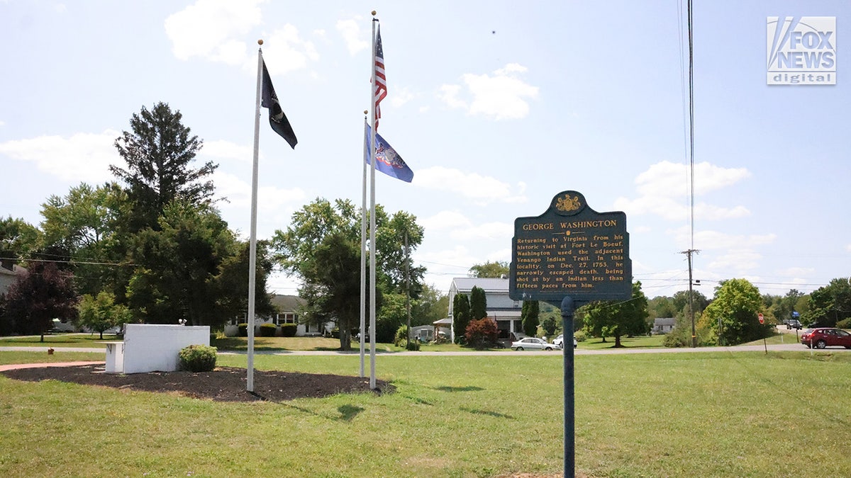 Overview of the trail where George Washington evaded an assassination attempt in present-day Evans City, Pennsylvania on July 26, 2024. The site of the shooting is around six miles from where Trump survived an assassination attempt.