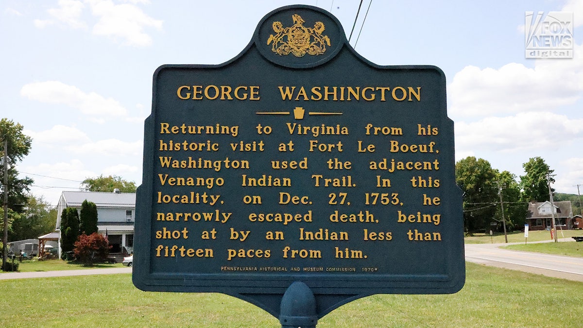 A general view of the trail where George Washington survived an assassination attempt in present-day Evans City, Pennsylvania