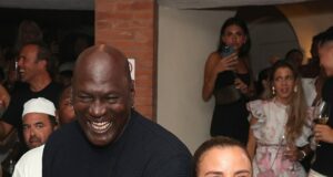 Michael Jordan and his wife Yvette Prieto dance the night away in Capri as NBA legend puffs on trademark cigar