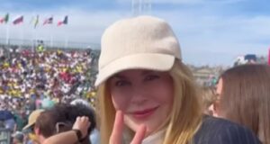 Nicole Kidman thrills Brazilian fans at the Paris Olympics as she sits among spectators during the skateboarding finals