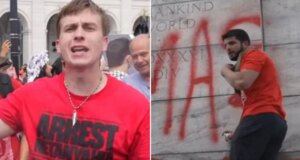 Suspects accused of assaulting officer, spray-painting property in anti-Israel riot sought by police