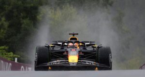Verstappen tops wet FP3 as Stroll crashes