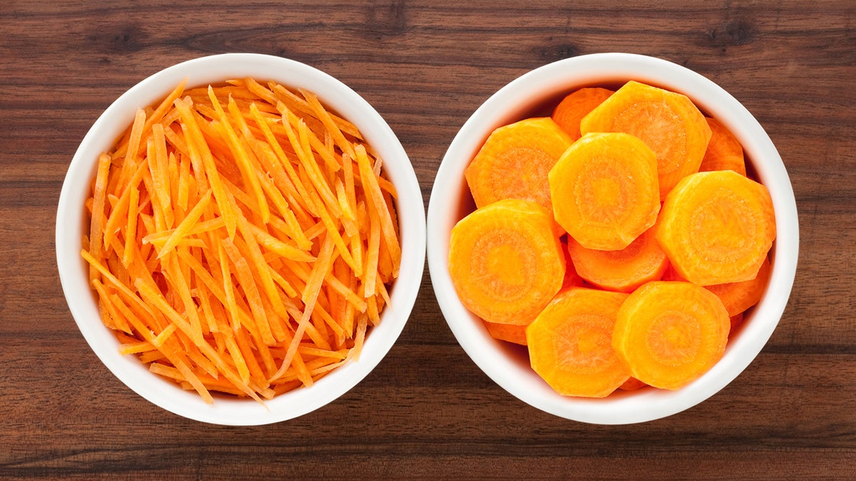 various sliced carrots