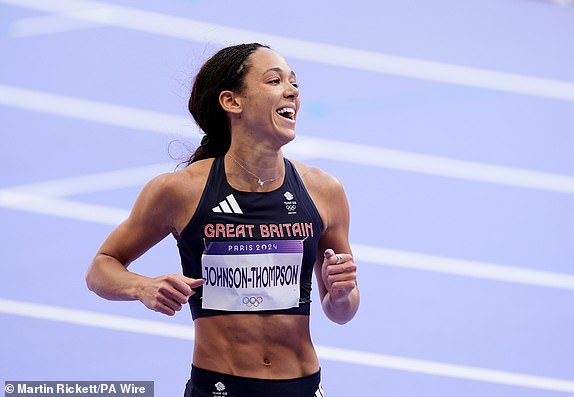 Great Britain's Katarina Johnson-Thompson during the Women's Heptathlon 100m Hurdles at the Stade de France on the 13th day of the 2024 Paris Olympic Games in France.