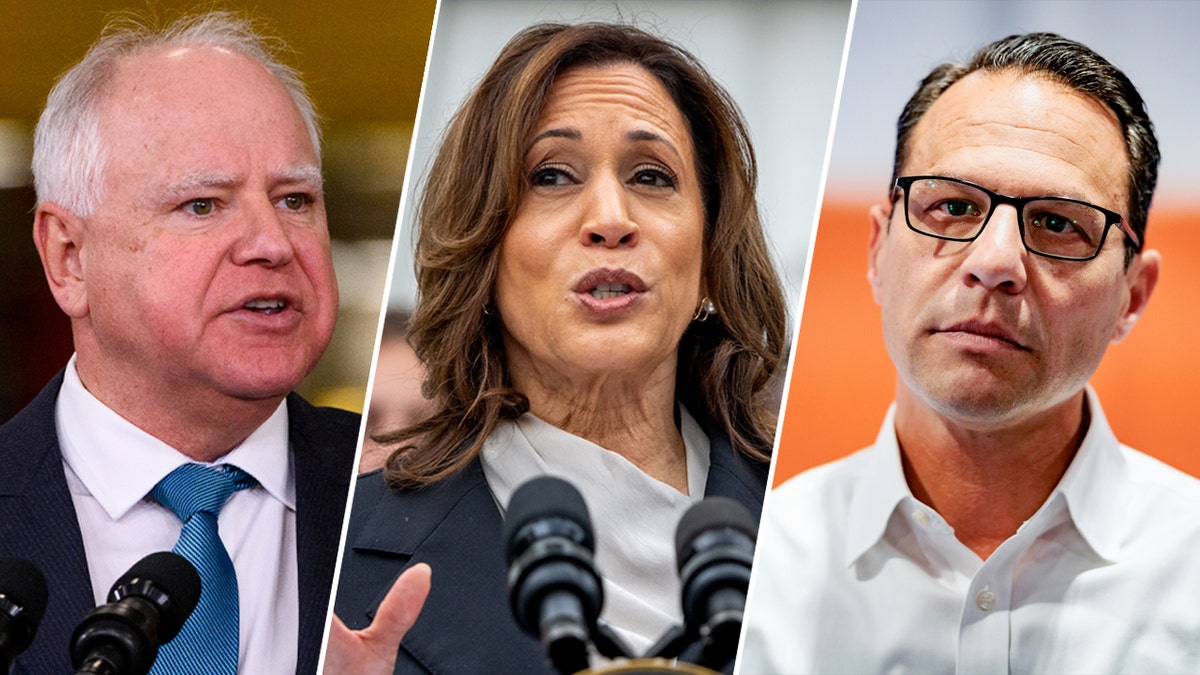 Gov. Tim Walz, Vice President Kamala Harris and Gov. Josh Shapiro