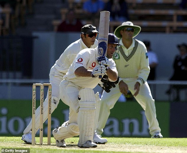As a player, Thorpe is widely considered as one of English cricket's finest ever middle order batsmen - here he is pictured playing against New Zealand in Christchurch in 2002