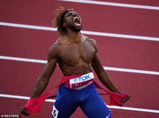In 2022, he defended his 200m world title in Oregon and celebrated by ripping his US vest
