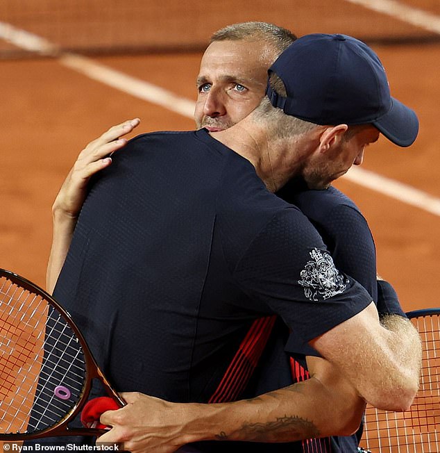 Tears were shed by both Murray and Evans as they shared a post-match hug at Roland Garros