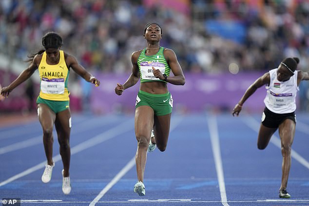 Ofili, seen winning a race in 2022, registered a personal best that could have sent her to the finals in Paris