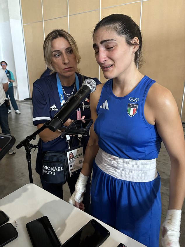 Carini was left in tears after the match and nursing a suspected broken nose from the heavy hits that she sustained in her bout against Khelif