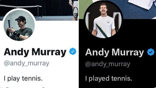 Murray announced his retirement on 'X' by changing his bio from 'I play tennis' to 'I played tennis'