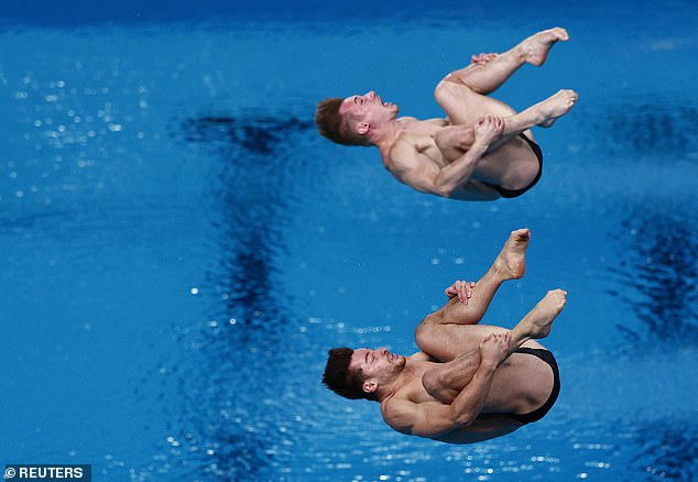 The duo claimed bronze after finishing the men's 3m springboard final on a score of 438.15