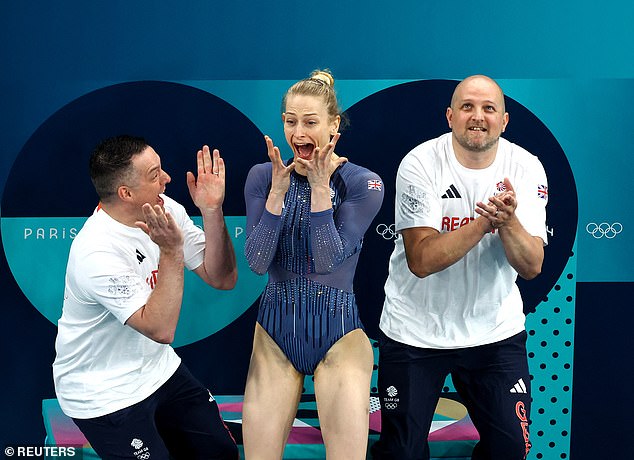 After the result was confirmed, Page cried and leapt with joy as she completed her medal set