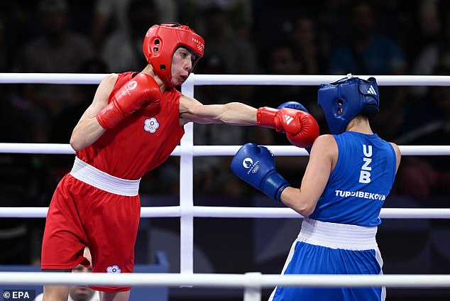 Yu-Ting winning her opening bout against Turdibekova