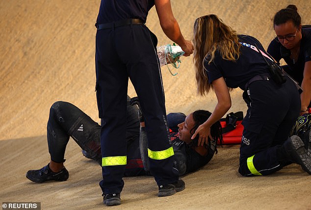 Kye Whyte suffers a crash in BMX Racing semi-final run two