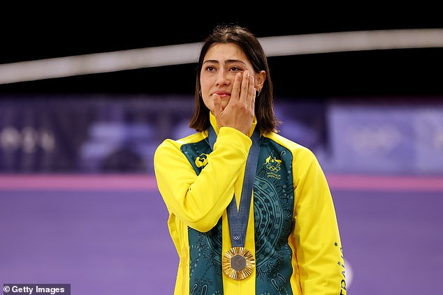 Saya Sakakibara of Australia was left tearful after she secured the gold medal