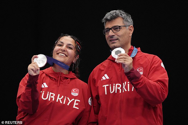 Dikec and Tarhan won Turkey's first-ever Olympic medal in the 10-meter air pistol shooting