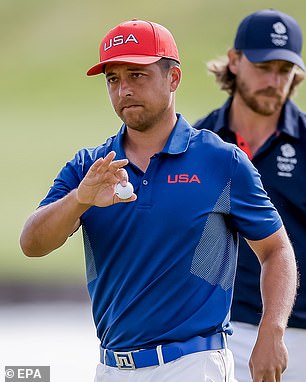 Schauffele (pictured) the defending Olympic champion, wrapped up his day at -3