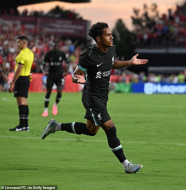 Fabio Carvalho took just ten minutes to open the scoring for Liverpool against Man United