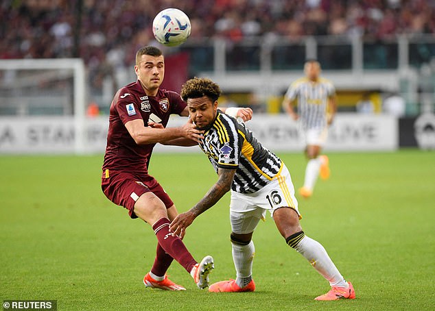 Ex-Leeds midfielder Weston McKennie (right) has been told he is no longer part of Juventus' plans