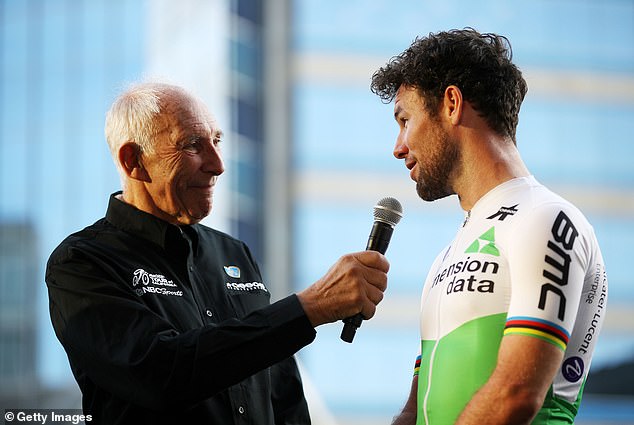 Liggett with cyclist Mark Cavendish