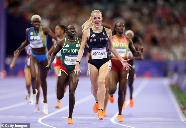 She thrived under the pressure at a raucous Stade de France to run a winning time of 1 minute 56.72 seconds