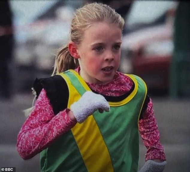 Hodgkinson (pictured during childhood) has now cemented herself in history after she joined the list of British golden girls by storming to Olympic 800 metres glory
