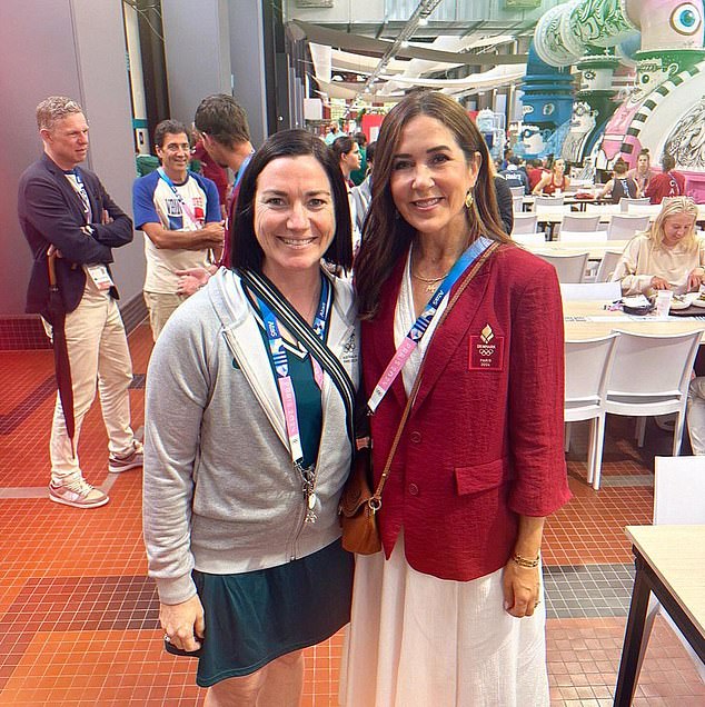 Meares (shown with Queen Mary) says she is proud of the Aussies' performance