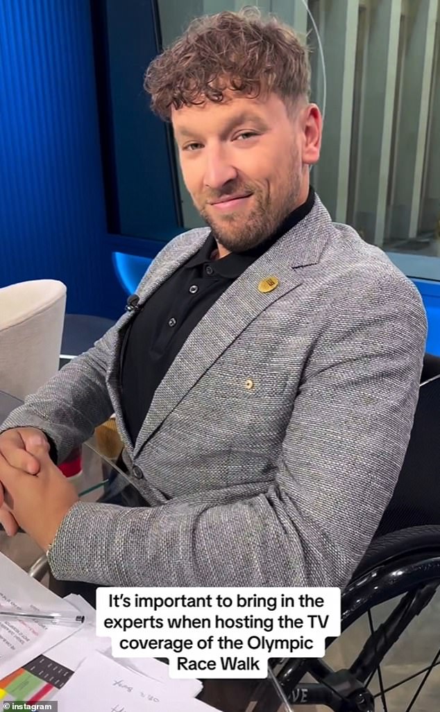 The relaxed media personality was identified as Dylan Alcott, Australia's greatest Paralympian, who uses a wheelchair