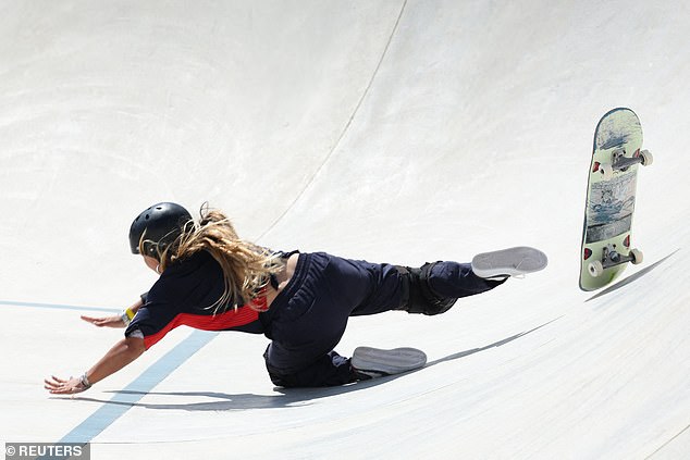 Sky Brown suffered a nasty fall during the preliminary round of the women's park skateboarding