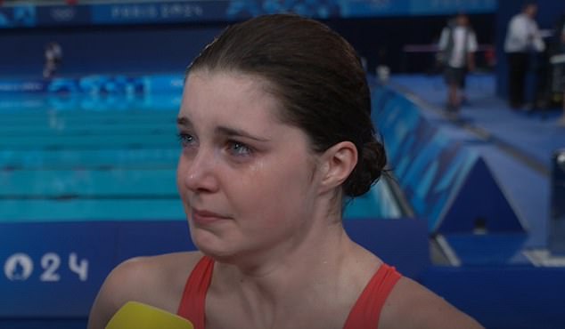 The Team GB star choked back tears after her valiant effort in the 10m platform final