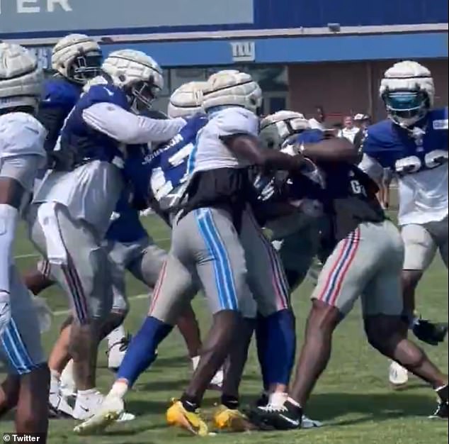 Another brawl broke out at a joint practice between the Lions and Giants on Tuesday morning