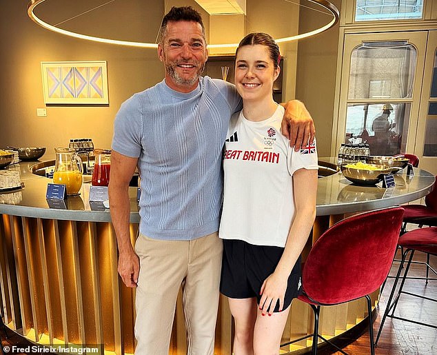 First Dates star Fred Sirieix (left) has spoken of how 'proud' he was of his 'little girl' and Team GB star Andrea (right) after her performances at the Paris Olympics
